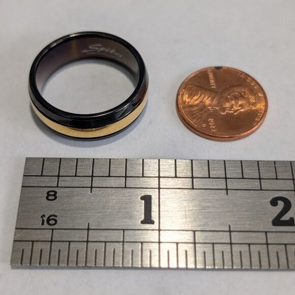 Black Gold Tungsten Carbide Ring Size 9.5 by Spikes - Picture 10 of 16